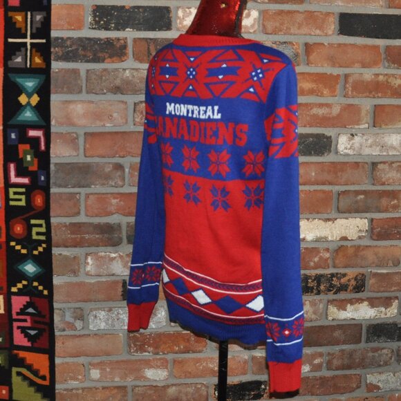 NHL Montreal Canadiens V-Neck Ugly Christmas Knit Sweater Large - Picture 3 of 7